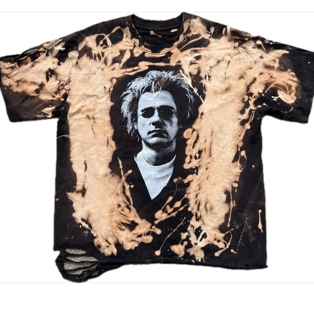 Upcycled Punk Rock Band Graphic Tee | Bleach Dyed Grunge Streetwear T-Shirt - Picture 4 of 7